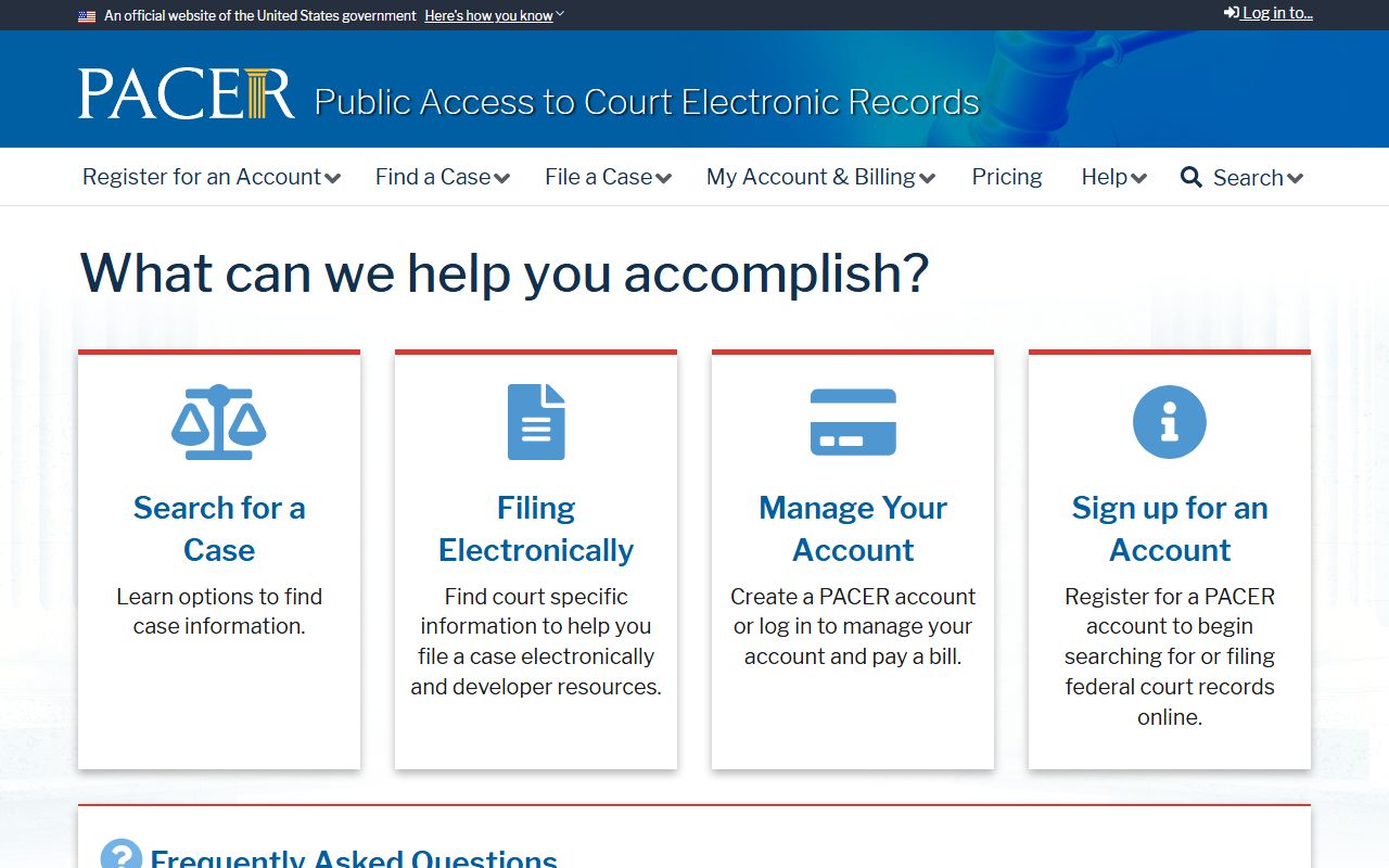 Bollinger County court records federal PACER access route