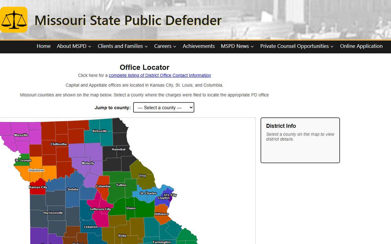 Bollinger County criminal court records public defender office locator