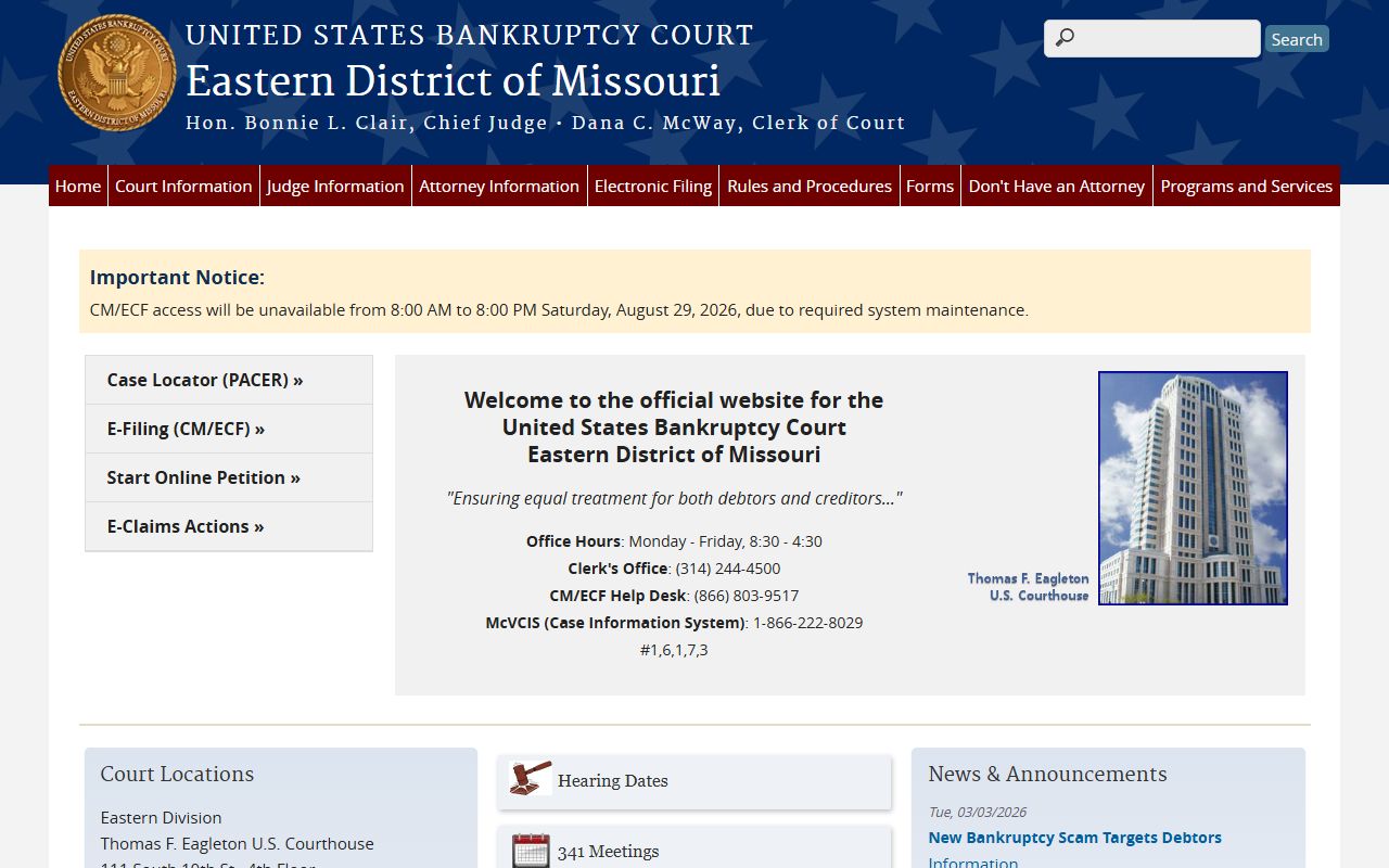 Bollinger County Circuit Court federal bankruptcy court route