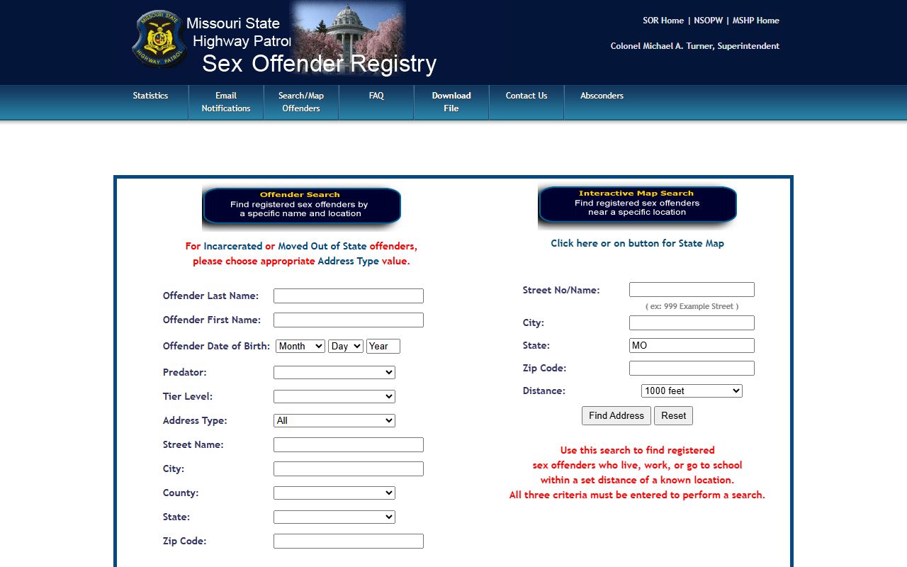 Bollinger County inmate related Missouri sex offender registry search